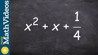 Factoring a perfect square trinomial with fractions boo ex 31 x2  x  14 [upl. by Lambrecht]