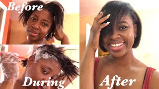 How I relax my hair at home DIY quick and easy Petite C [upl. by Akkimat]