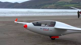 Electric powered glider at Inch Beach Ireland [upl. by Nauqe]