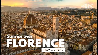 Sunrise over FLORENCE Italy Tuscany by drone [upl. by Eitten]