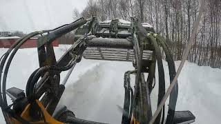 Öppnar parkering 1meter orörd snö JCB 419S [upl. by Granville]