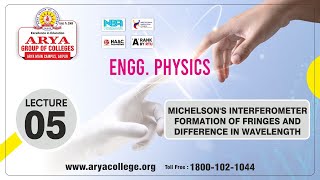 Lecture05  Michelsons Interferometer Formation of Fringes and Difference in Wavelength [upl. by Lib194]