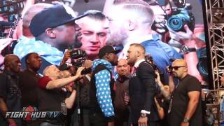 Full Floyd Mayweather vs Conor McGregor Final Faceoff [upl. by Kelbee493]