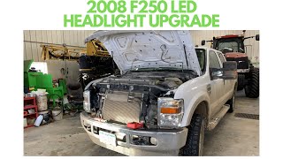 200810 F250 LED headlight upgrade [upl. by Rentschler]