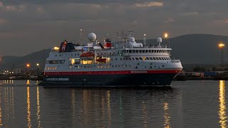 Late night on the lough  MS Spitsbergen Hurtigruten Expeditions leaves Belfast on 21st May 2024 [upl. by Ylime]