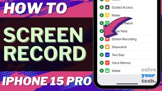 How to Screen Record on iPhone 15 Pro [upl. by Adnohral113]