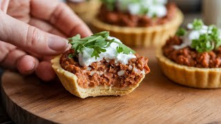 Low Carb Taco Tartlets Recipe in 60 Seconds [upl. by Tchao]