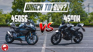 Which 450 CFMOTO is Right for YOU  2022 CFMOTO 450ss VS 450NK [upl. by Ertsevlis530]