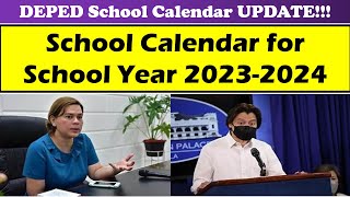 DEPED School Calendar Update School Calendar for SY 20232024wildtvoreg [upl. by Nerra]