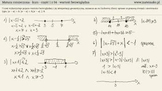 Matura rozszerzona  kurs  wartość bezwzględna  interpretacja geometryczna [upl. by Sophronia348]