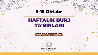 916 Oktabr Haftalik Burj Tabirlari  Munajjimlar Bashorati [upl. by Ahsikam]