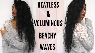 Heatless amp Voluminous Beachy Waves  Curls  Lavish Krish [upl. by Hilaire665]