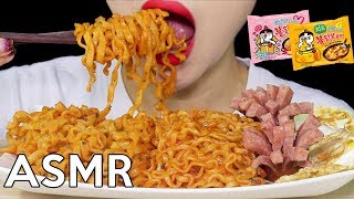 ASMR Samyang CarboampCheese Fire Noodles 까르보amp치즈 불닭볶음면 리얼사운드 먹방 Eating Sounds Part2 [upl. by Irita114]