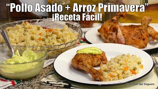 Delicioso Pollo asado con Arroz Primavera quotReceta Sencilla con Sabor Caseroquot¿Cómo usar la Parrigas [upl. by Yenolem]