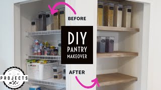 WOODEN DIY PANTRY SHELF  GOODBYE WIRED NIGHTMARE [upl. by Sorrows640]