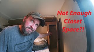 Turning Travel Trailer Bunkhouse into a Closet [upl. by Aerdnahs814]