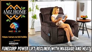 Describing FUNECORP Power Lift Recliner with Massage and Heat Amazon [upl. by Anilatac]