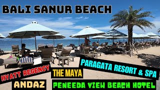 Bali Sanur Beach Walk 2024 Sanur Beachfront Hotels [upl. by Demmer426]