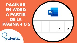 Como ENUMERAR PAGINAS en WORD a PARTIR de la CUARTA HOJA o QUINTA HOJA 📄4️⃣ o 📄5️⃣✅ Paginar en Wor [upl. by Tome]