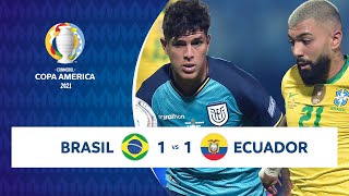 HIGHLIGHTS BRASIL 1  1 ECUADOR  COPA AMÉRICA 2021  270621 [upl. by Raynata]