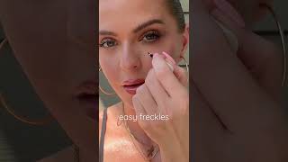 Easy freckles ☀️ makeuptutorial freckles summermakeup frecklepen fauxfreckles [upl. by Aihsatan]