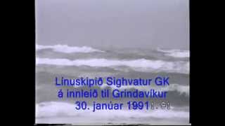 Sighvatur GK inbound Grindavík in heavy sea  Iceland [upl. by Range87]