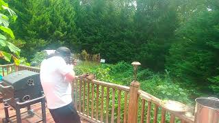 Crosman R1 Fully Auto bb gun review  25 round burst  15 yards [upl. by Donal]