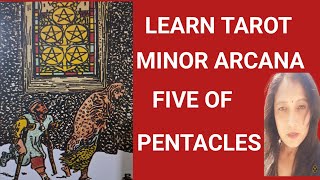 Learn TAROT MINOR ARCANA FIVE OF PENTACLES tarot tarotreading [upl. by Dorine27]