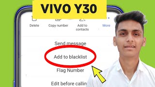 How to Add or Remove Blacklist Number Vivo Y30 Mobile [upl. by Iba]