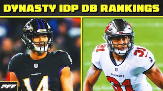 2024 Dynasty IDP Defensive Back Rankings  PFF Fantasy Podcast [upl. by Rehtae]