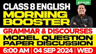 Class 8 English  Morning Booster  Model Question Paper Discussion  Xylem Class 8 [upl. by Aleak]