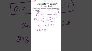 How many multiples of 4 lie between 10 and 250 ArithmeticProgression multiples ncertmath [upl. by Aphrodite]