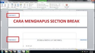 Cara Menghapus Section Break di Microsoft Word [upl. by Dimah]