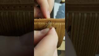 Learn to saddle stitch leather making the back stitch [upl. by Flanigan]