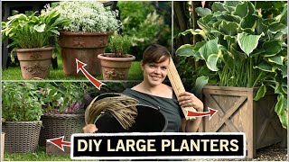 DIY LARGE Garden Planters Cheap and Easy  DIY Faux Terracotta Planter Baskets and a Flower Box [upl. by Kina]