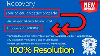 Error 0xc0000001 Your pc couldnt start properly [upl. by Elysha]