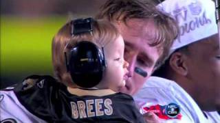 Drew Brees and son Baylen after winning SuperBowl XLIV [upl. by Nyladnarb]