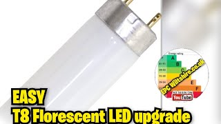 Easy Upgrade T8 Flourncent to LED upgrade 36w to 18w lower running costs [upl. by Parthenia]