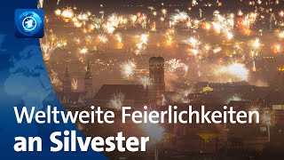 Silvesterfeierlichkeiten Die Welt begrüßt das Jahr 2024 [upl. by Ynove]