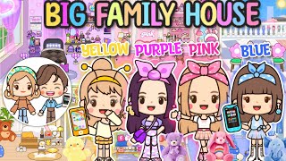 Miga World BIG FAMILY COLORFUL HOUSE DECORATIONS💜💗💙💛 Miga town tocaboca [upl. by Gnouhk]