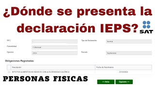 ¿Dónde se presenta la declaración Pago definitivo IEPS [upl. by Carlee]