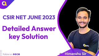 Detailed Answer key Solution  CSIR NET JUNE 2023  Quanta Chemistry Classes [upl. by Komara]