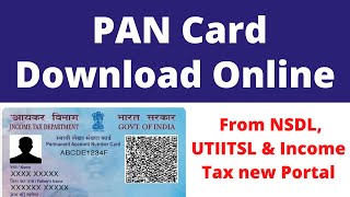 How to download PAN Card Online from NSDL UTI Income Tax new Portal E PAN Card Online Download [upl. by Desimone]