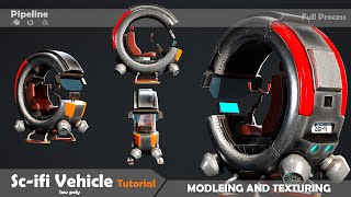 Low Poly Scifi Vehicle Tutorial tutorial blender substancepainter [upl. by Swec]