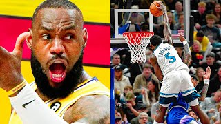 MOST NASTY NBA POSTERIZING DUNKS OF 2024  Edwards LeBron etc [upl. by Adyol]