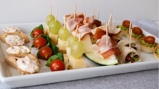 APERITIVOS para NAVIDAD canapés fríos FÁCILES RÁPIDOS Y DELICIOSOS [upl. by Tamarah45]