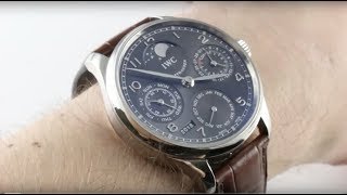 IWC Portuguese Perpetual Calendar IW502307 Luxury Watch Review [upl. by Ollopa]