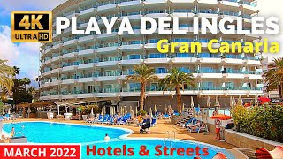 Gran Canaria Playa del Ingles Walk March 29 2022 🔴 Bull Escorial Hotel To Abora Buenaventura Hotel [upl. by Wakerly]