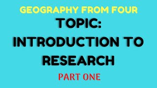 GEOGRAPHY FORM FOUR Introduction To Research Stages Of Conducting Research NECTA Nectaonline [upl. by Yenolem]