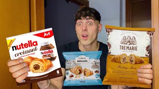 QUALE’ il CORNETTO PIÙ BUONO DEI SUPERMERCATI  NUTELLA CROISSANT VS TRE MARIE VS CORNETTI LIDL 🥐 [upl. by Nadab]